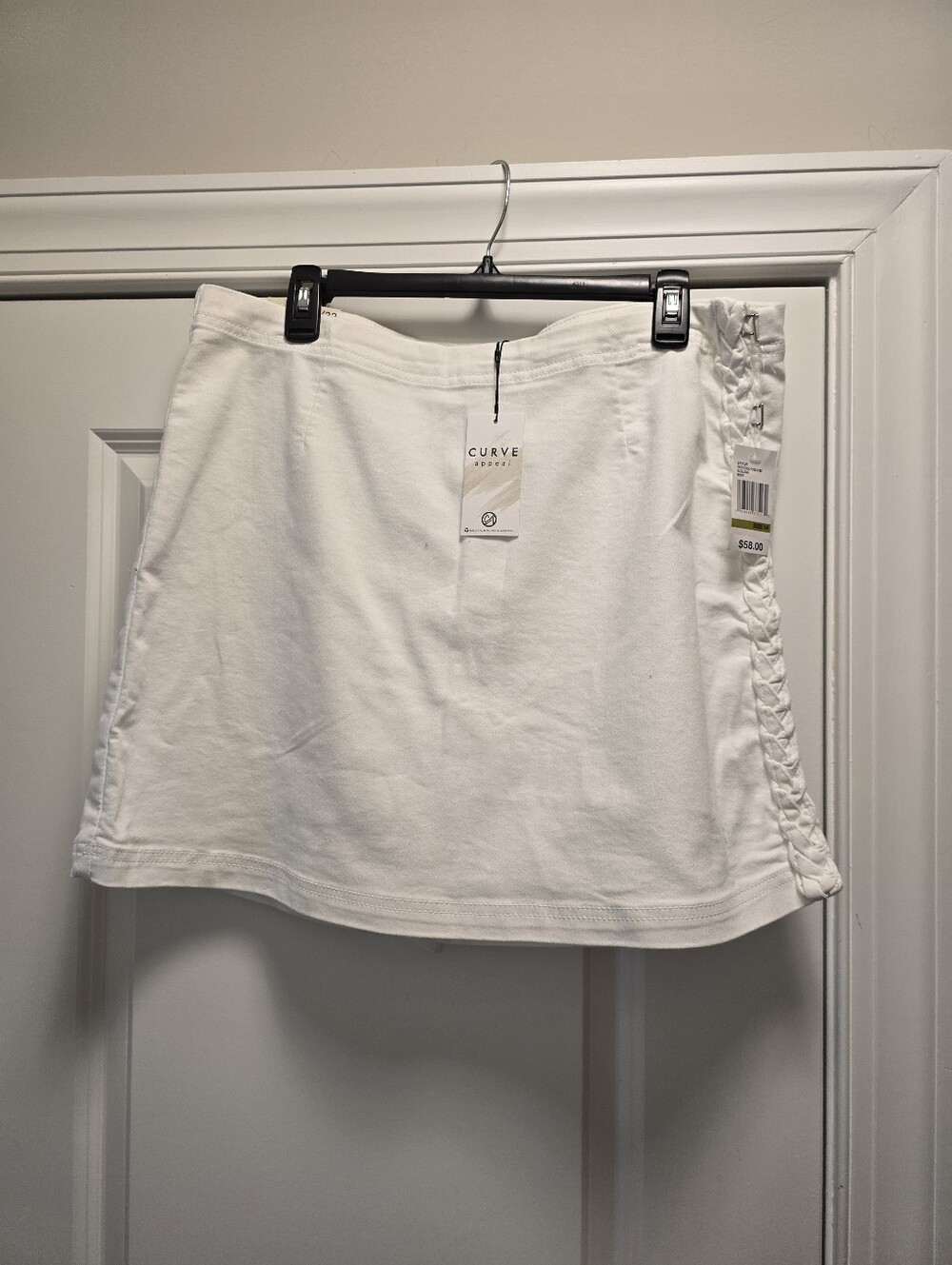 White Braided Side Skort